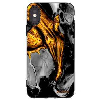 Picasee silikonový černý obal pro Apple iPhone X/XS - Black Gold