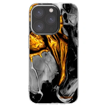 Picasee silikonový průhledný obal pro Apple iPhone 15 Pro - Black Gold