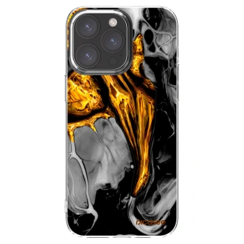 Picasee silikonový průhledný obal pro Apple iPhone 15 Pro Max - Black Gold