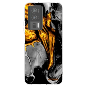 Picasee silikonový průhledný obal pro Xiaomi Poco F5 Pro 5G - Black Gold