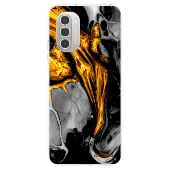 Picasee silikonový průhledný obal pro Motorola Moto G51 - Black Gold