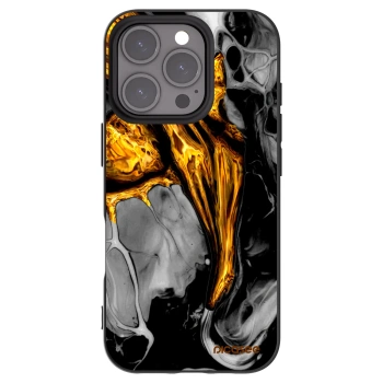 Picasee silikonový černý obal pro Apple iPhone 16 Pro - Black Gold