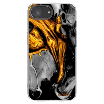 Picasee silikonový průhledný obal pro Apple iPhone 16e - Black Gold