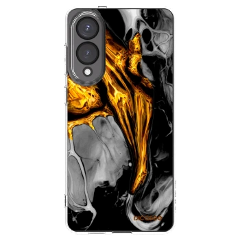 Picasee silikonový průhledný obal pro Samsung Galaxy S25 Edge 5G - Black Gold
