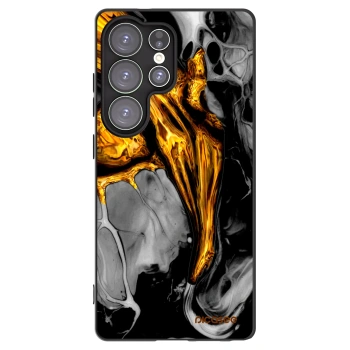 Picasee silikonový černý obal pro Samsung Galaxy S25 Ultra 5G - Black Gold