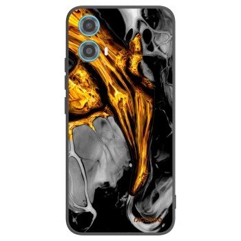 Picasee silikonový černý obal pro Motorola Moto G34 5G - Black Gold