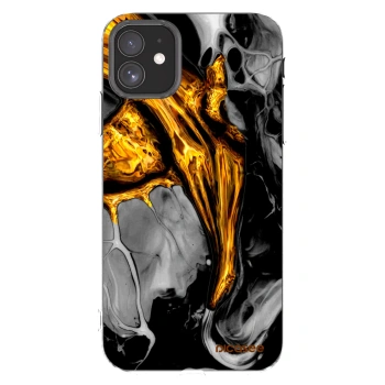 Picasee silikonový průhledný obal pro Apple iPhone 11 - Black Gold