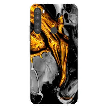 Picasee silikonový průhledný obal pro Xiaomi Redmi Note 8 - Black Gold