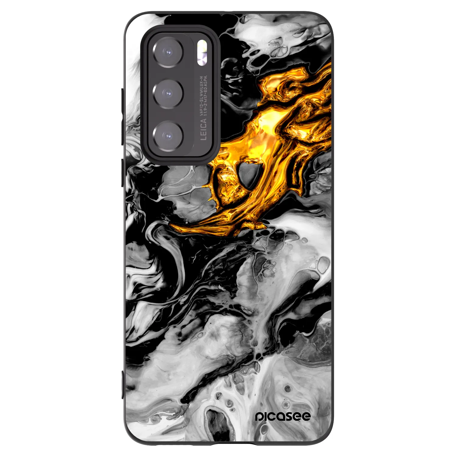 Picasee silikonový černý obal pro Huawei P40 - Black Gold 2