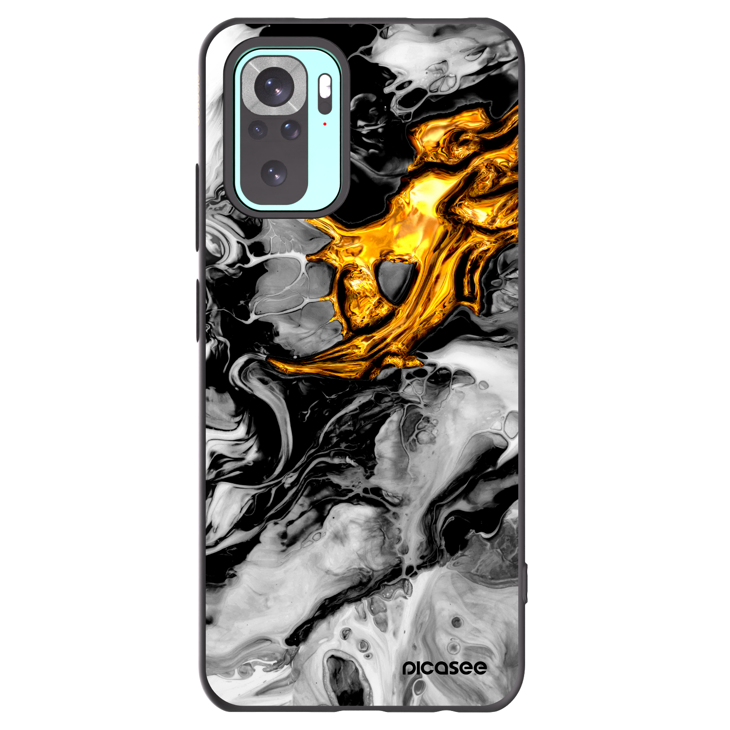 Picasee silikonový černý obal pro Xiaomi Redmi Note 10 Pro - Black Gold 2