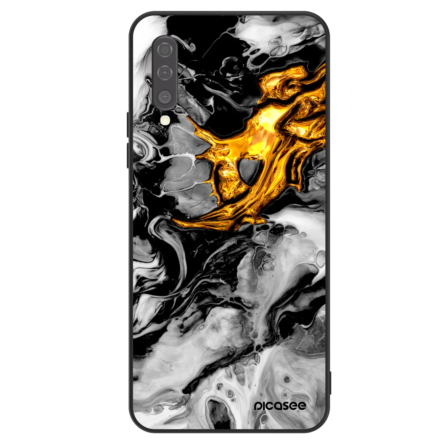 Picasee ULTIMATE CASE pro Samsung Galaxy A50 A505F - Black Gold 2