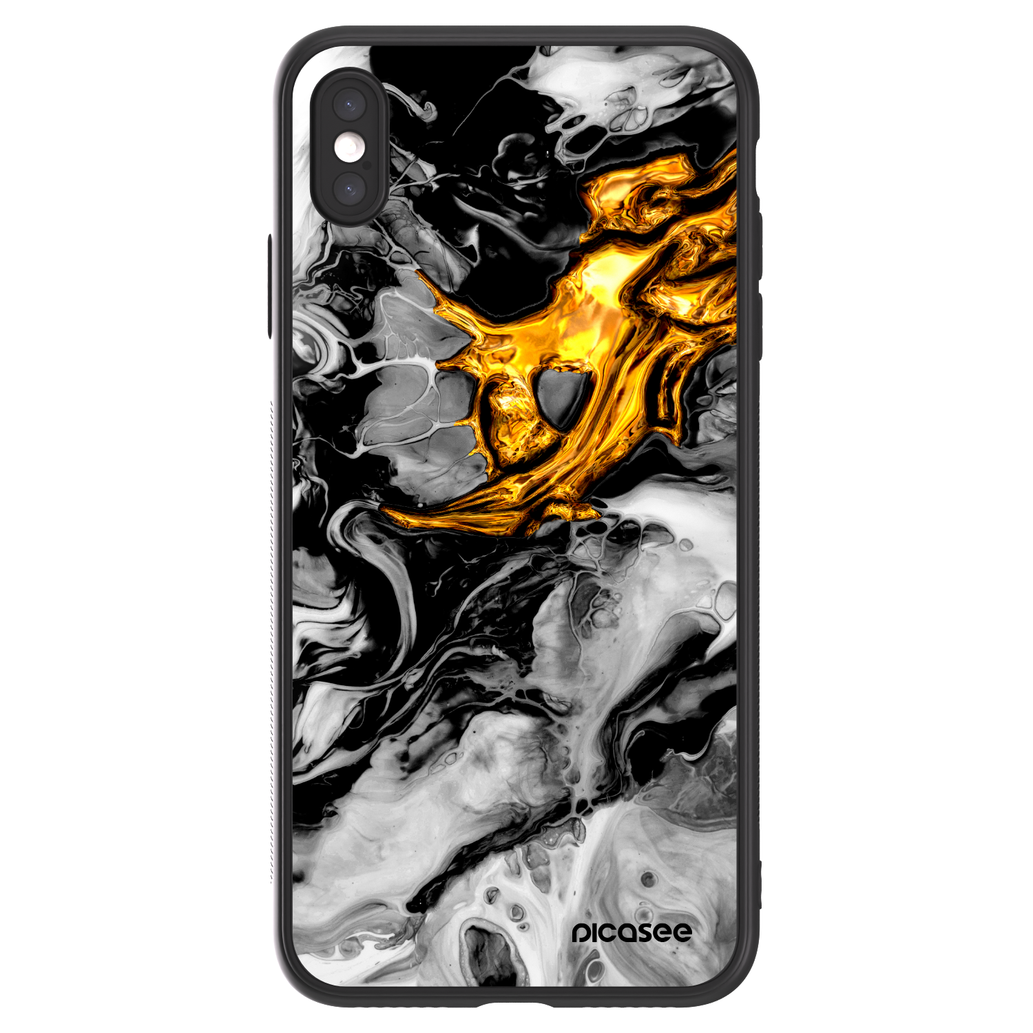 Picasee ULTIMATE CASE pro Apple iPhone XS Max - Black Gold 2