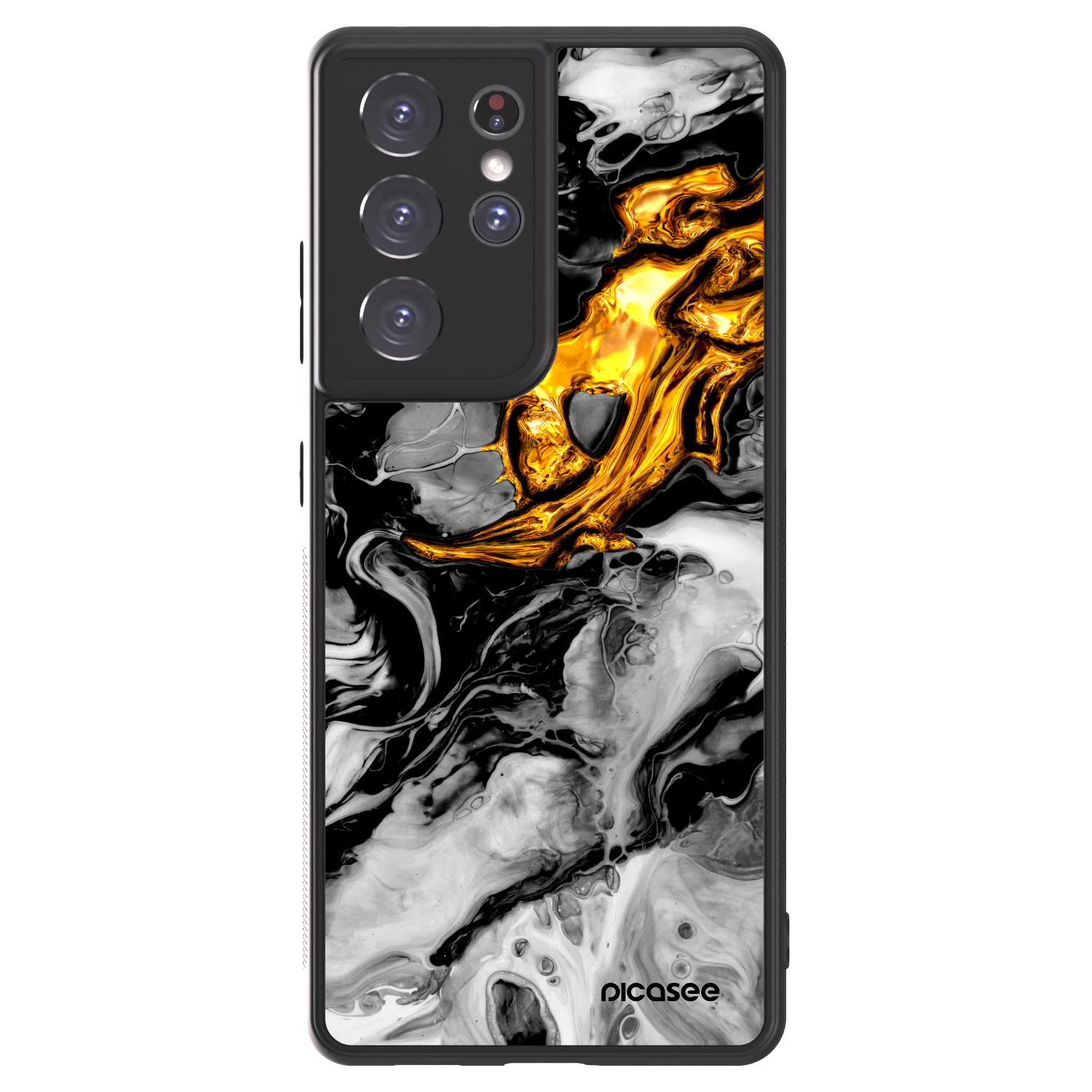 Picasee ULTIMATE CASE pro Samsung Galaxy S21 Ultra 5G G998B - Black Gold 2