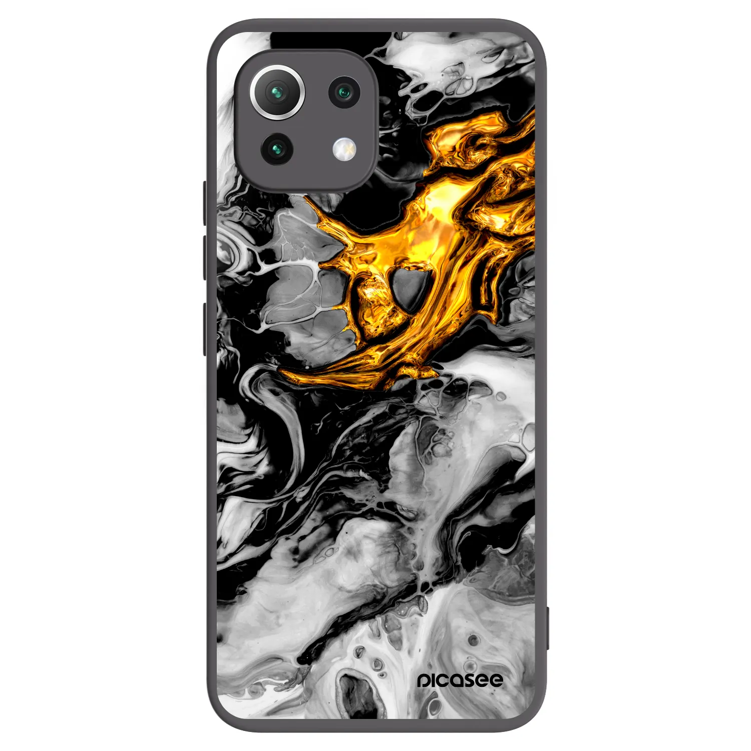Picasee silikonový černý obal pro Xiaomi Mi 11 Lite - Black Gold 2