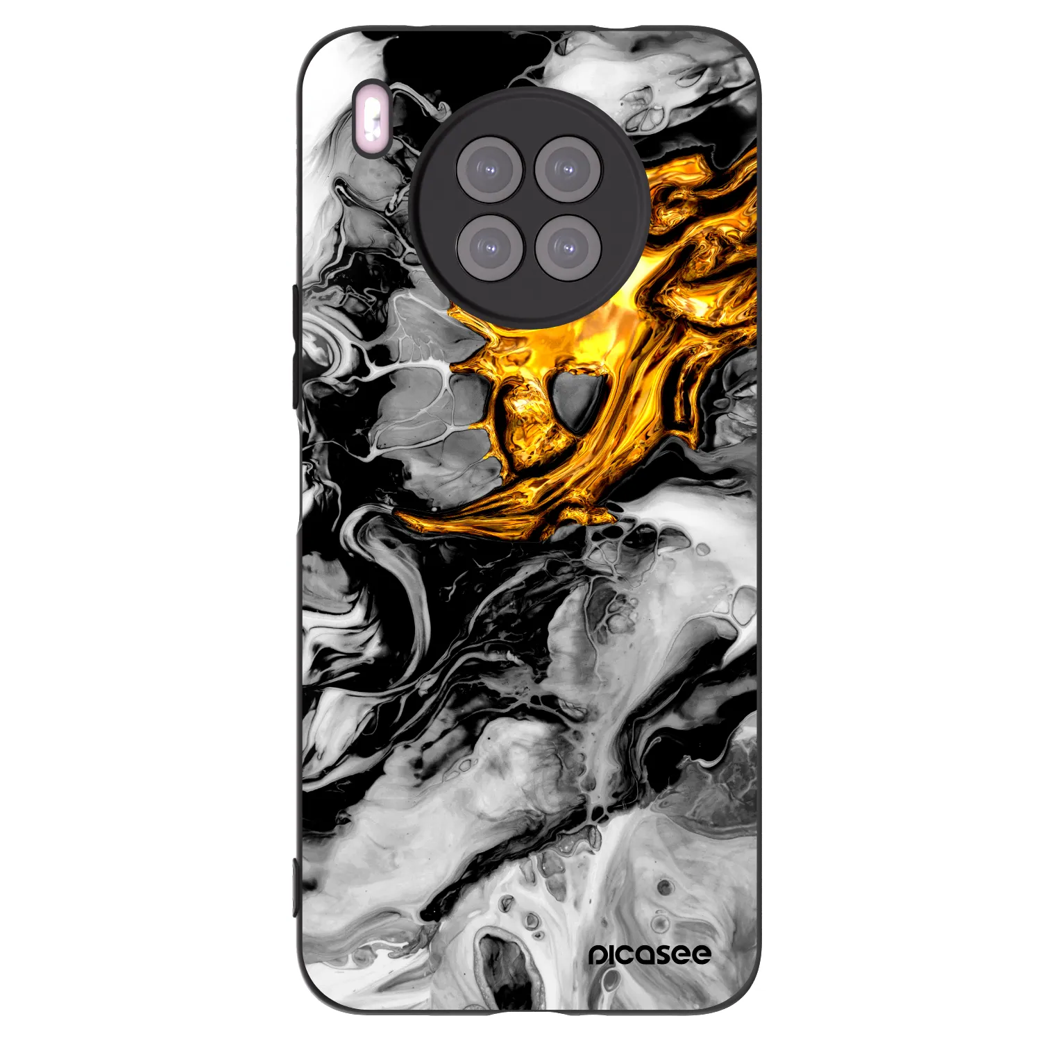 Picasee silikonový černý obal pro Huawei Nova 8i - Black Gold 2