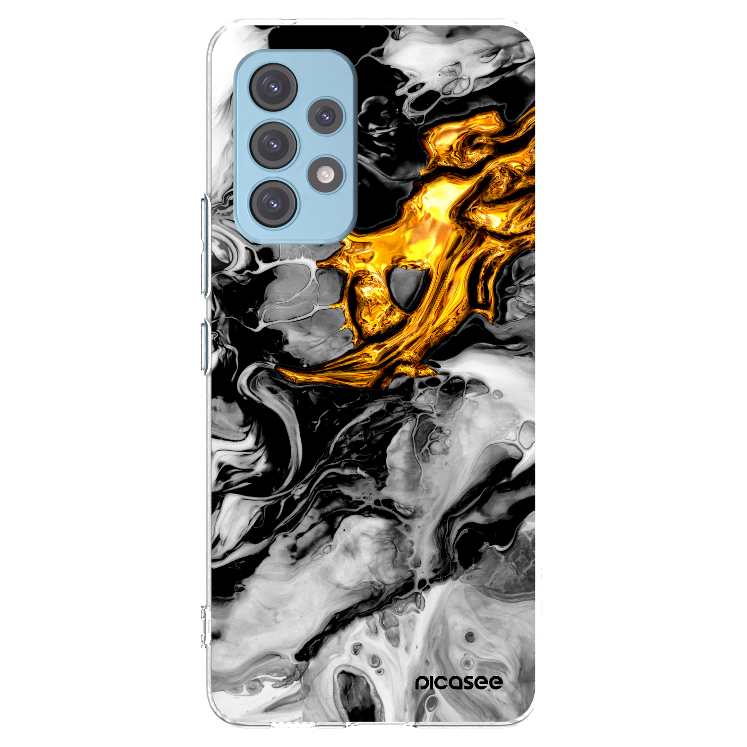 Picasee silikonový průhledný obal pro Samsung Galaxy A53 5G A536 - Black Gold 2