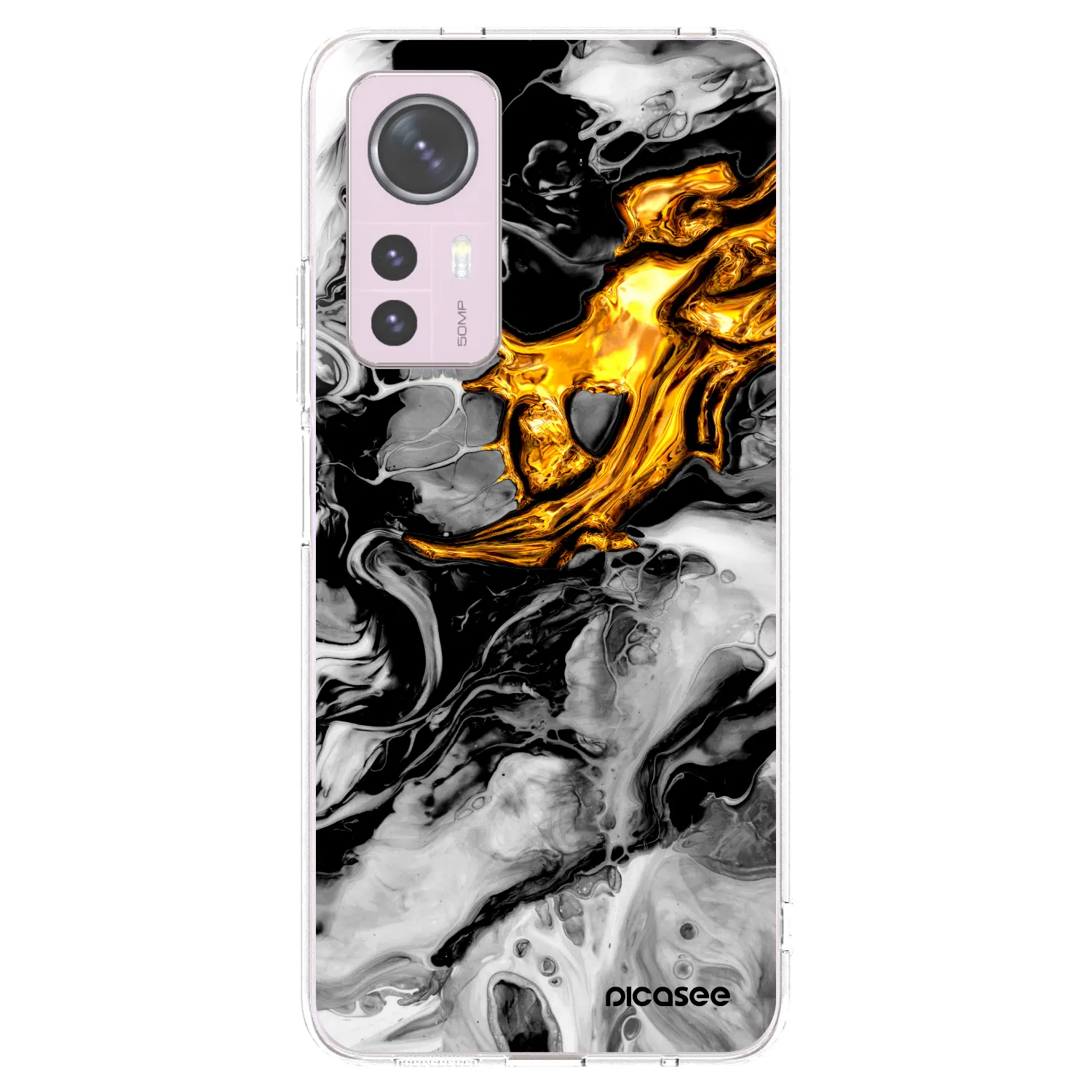 Picasee silikonový průhledný obal pro Xiaomi 12 - Black Gold 2