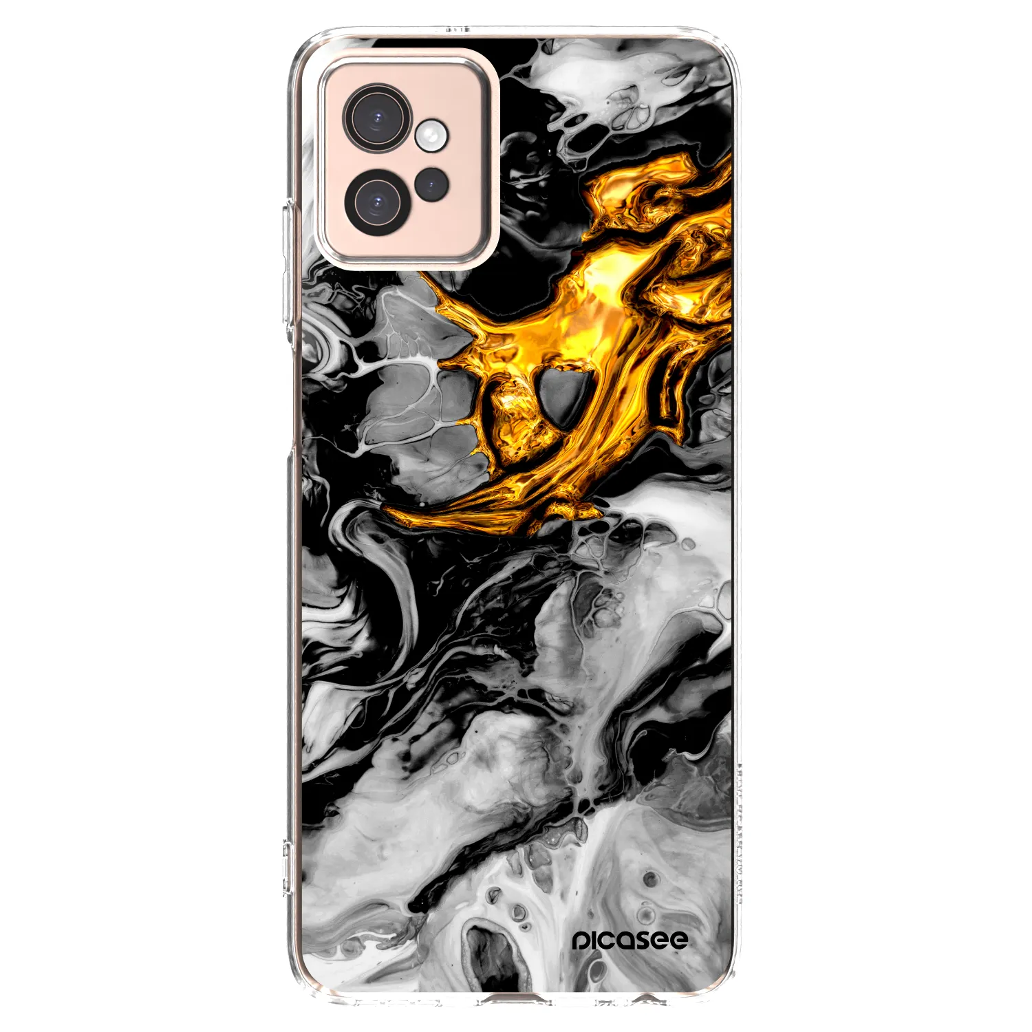 Picasee silikonový průhledný obal pro Motorola Moto G32 - Black Gold 2