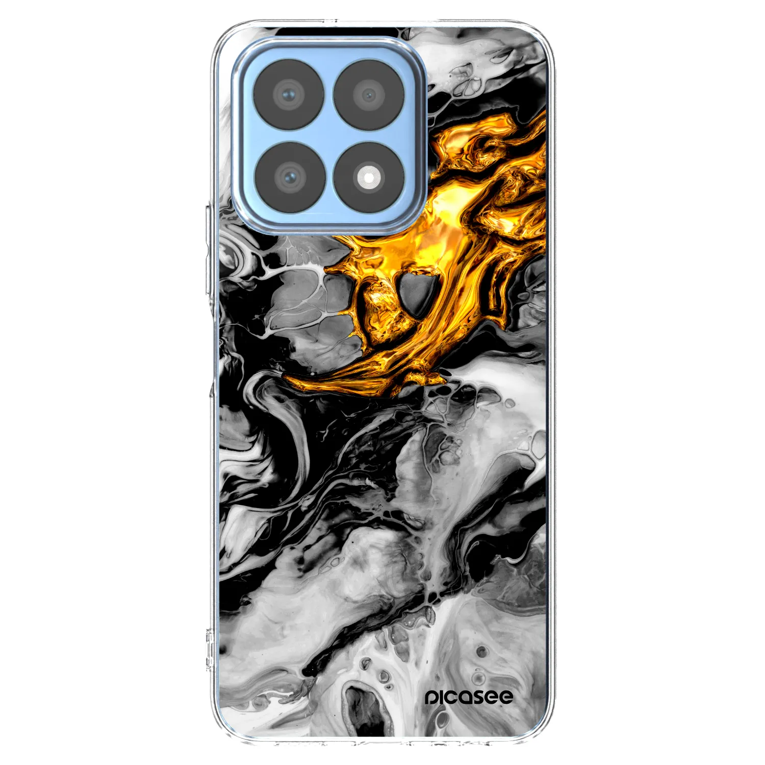 Picasee silikonový průhledný obal pro Honor X8a - Black Gold 2