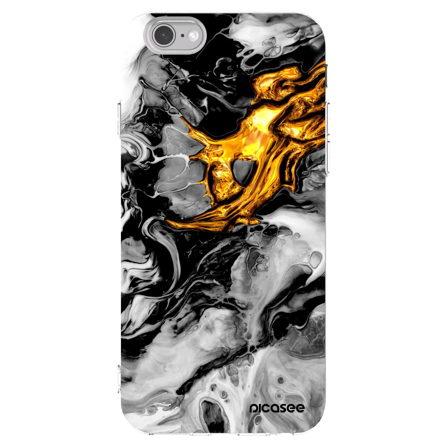 Picasee silikonový průhledný obal pro Apple iPhone 6/6S - Black Gold 2
