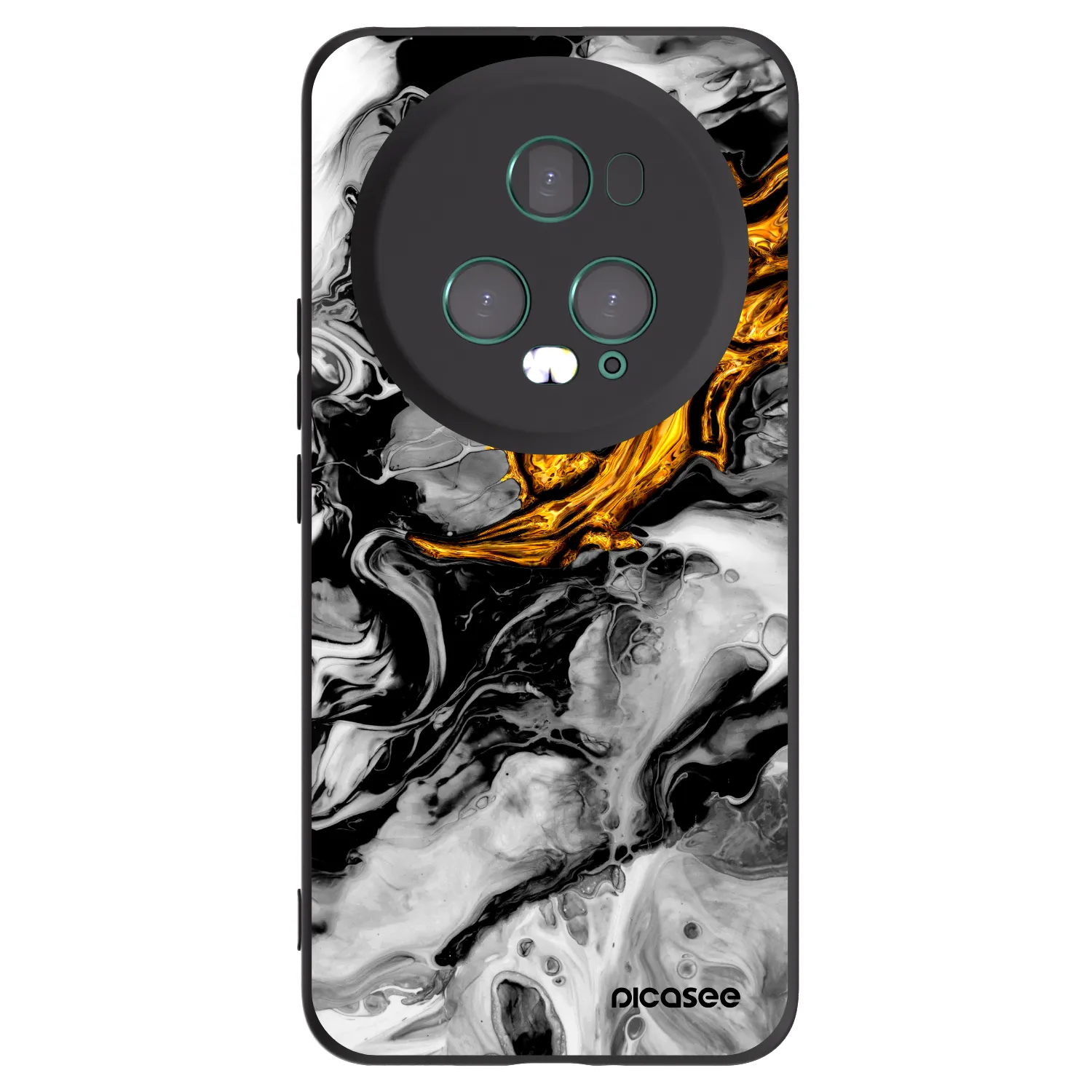 Picasee silikonový černý obal pro Honor Magic5 Pro - Black Gold 2