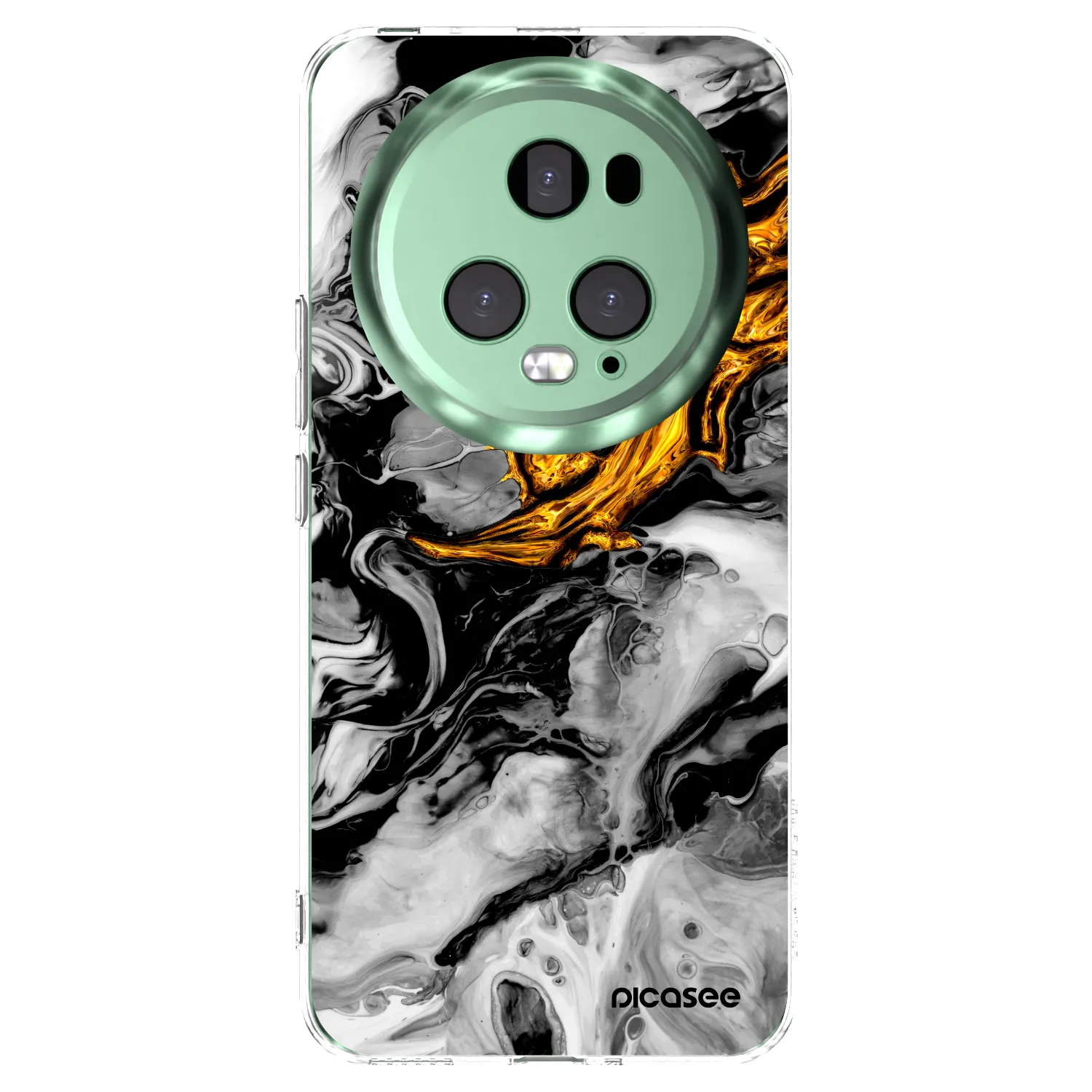 Picasee silikonový průhledný obal pro Honor Magic5 Pro - Black Gold 2