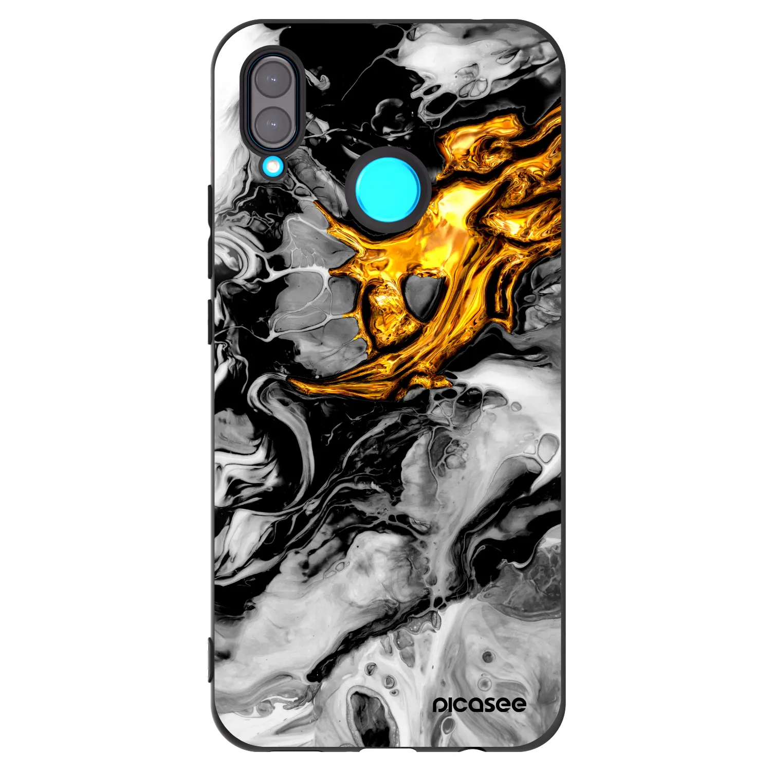 Picasee silikonový černý obal pro Huawei Nova 3i - Black Gold 2