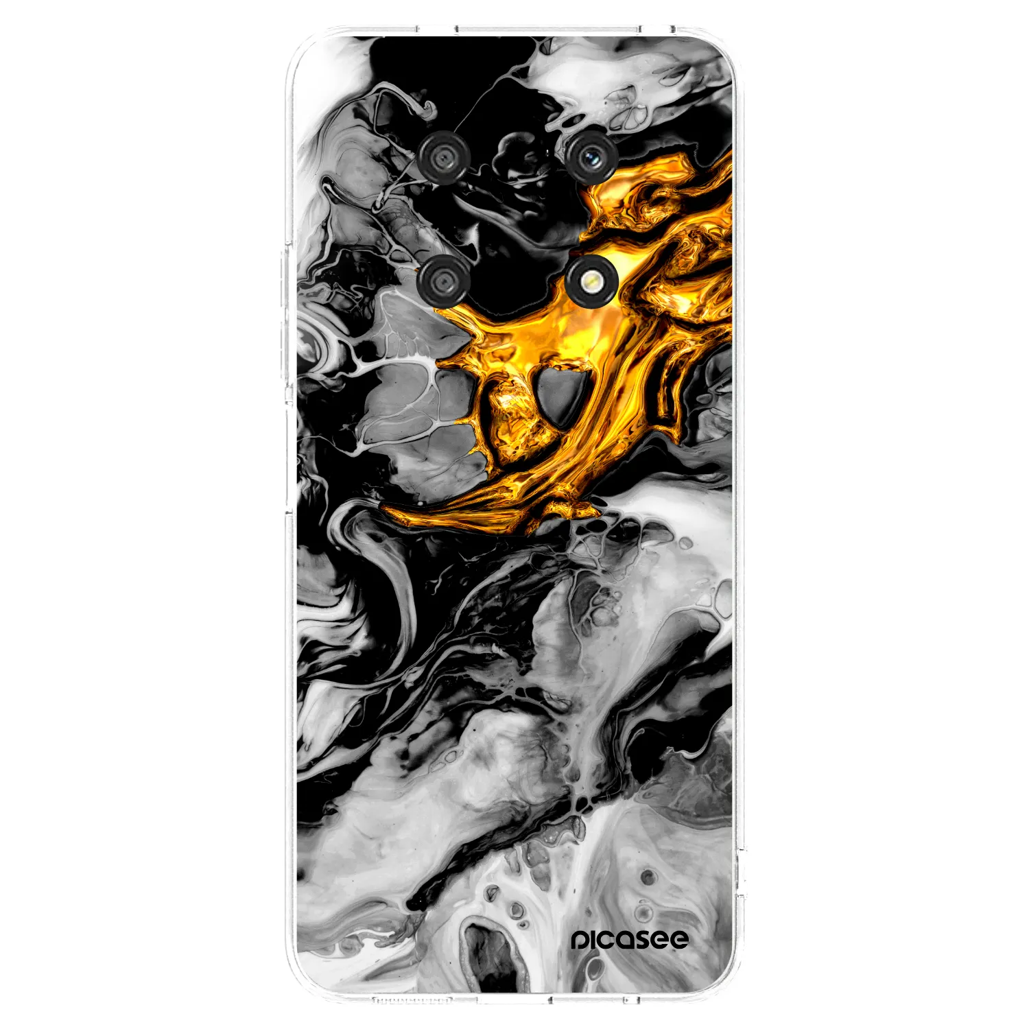 Picasee silikonový průhledný obal pro Honor Magic4 Lite 5G - Black Gold 2
