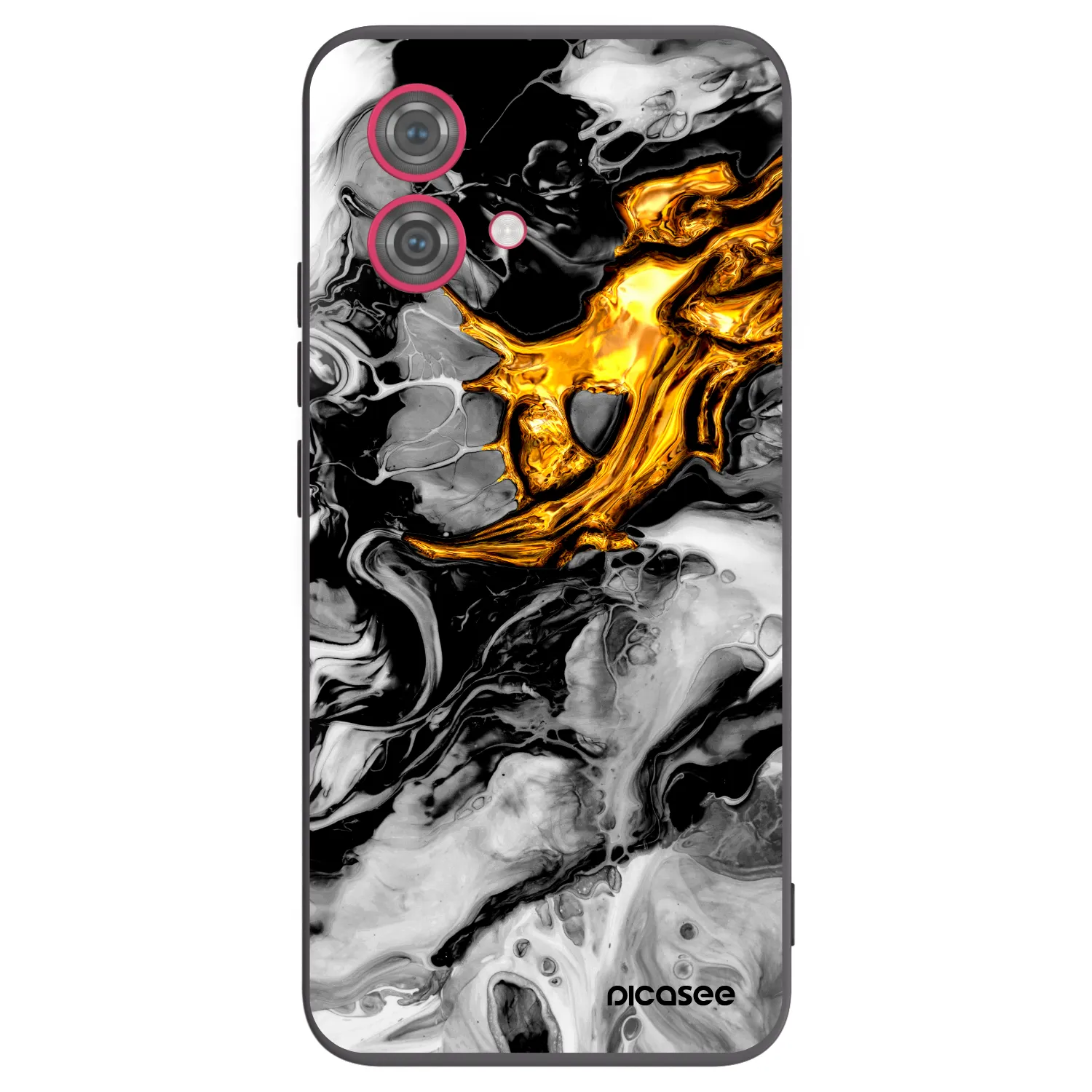 Picasee silikonový černý obal pro Motorola Moto G84 5G - Black Gold 2