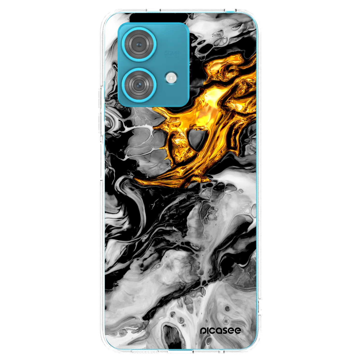 Picasee silikonový průhledný obal pro Motorola Edge 40 Neo - Black Gold 2