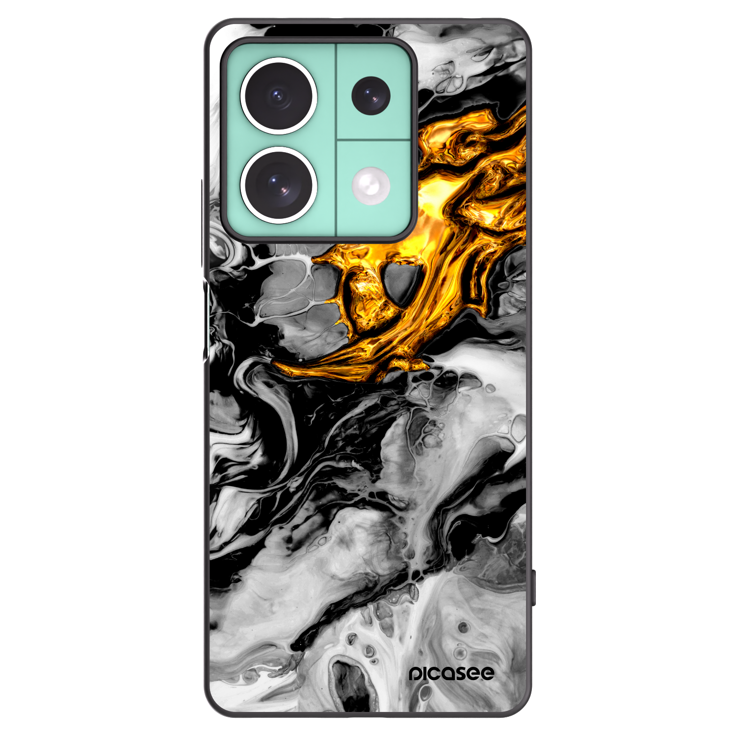Picasee silikonový černý obal pro Xiaomi Redmi Note 13 5G - Black Gold 2
