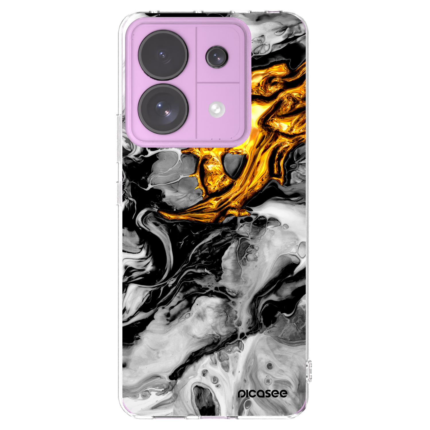 Picasee silikonový průhledný obal pro Xiaomi Redmi Note 13 Pro 5G - Black Gold 2