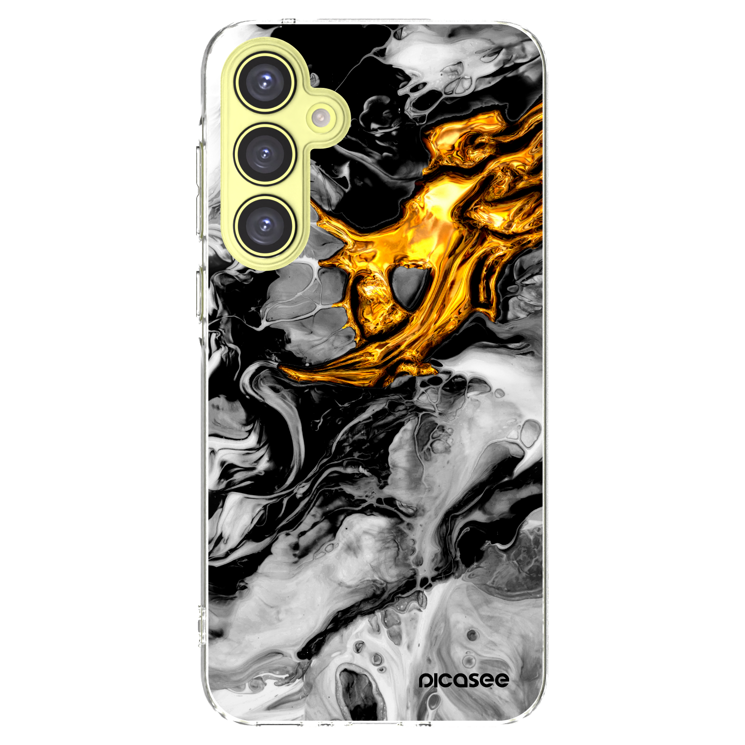Picasee silikonový průhledný obal pro Samsung Galaxy A35 5G A356B - Black Gold 2