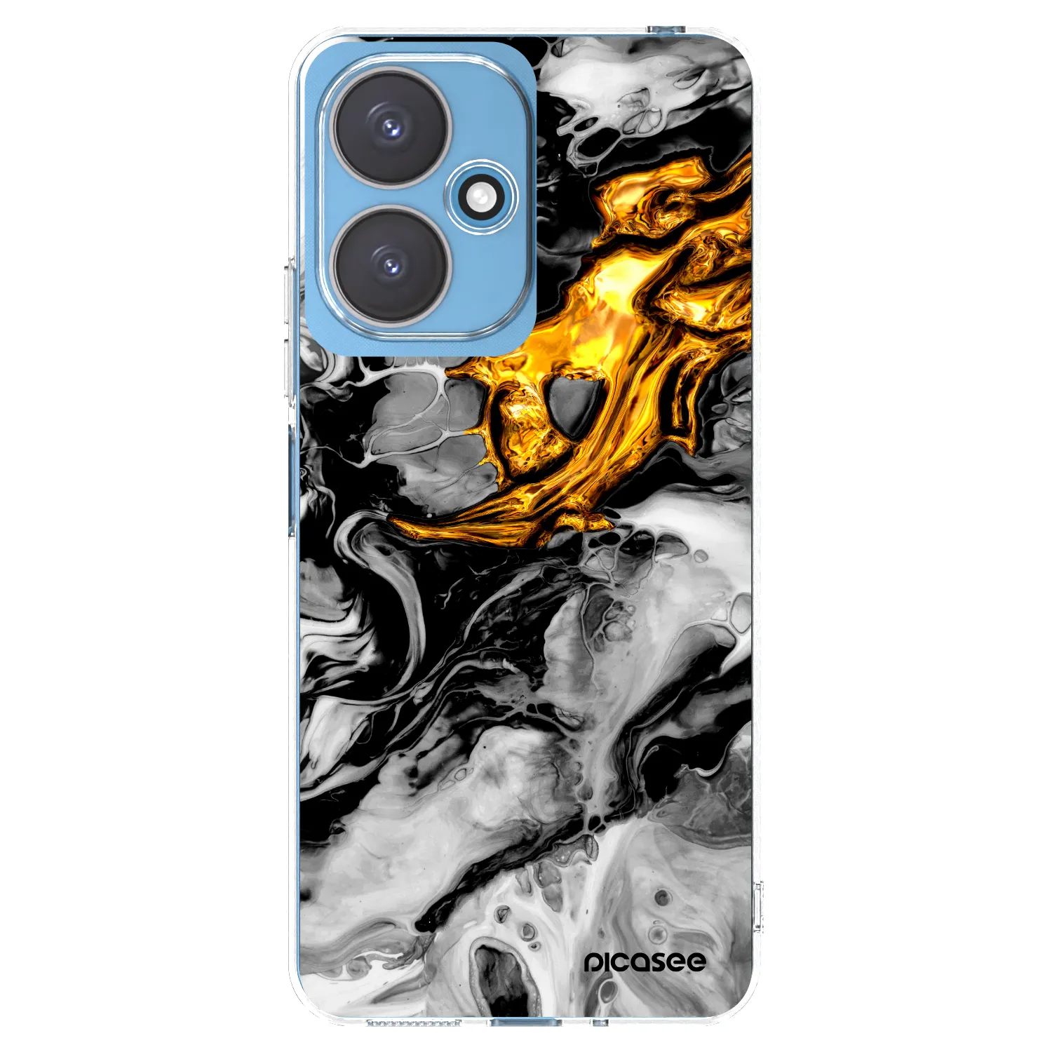 Picasee silikonový průhledný obal pro Xiaomi Redmi 13C 5G - Black Gold 2
