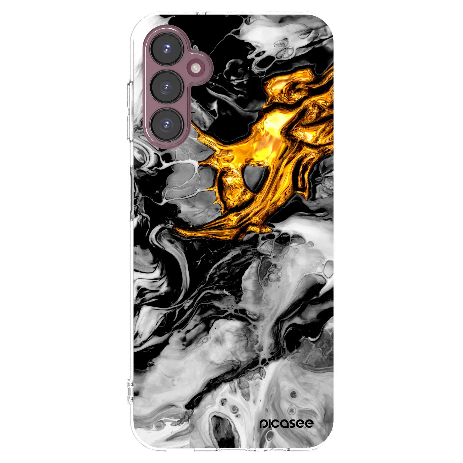 Picasee silikonový průhledný obal pro Samsung Galaxy A05s A057G - Black Gold 2