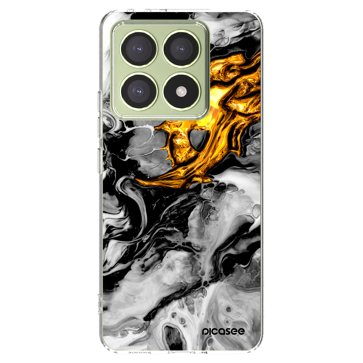 Picasee silikonový průhledný obal pro Xiaomi 14T - Black Gold 2