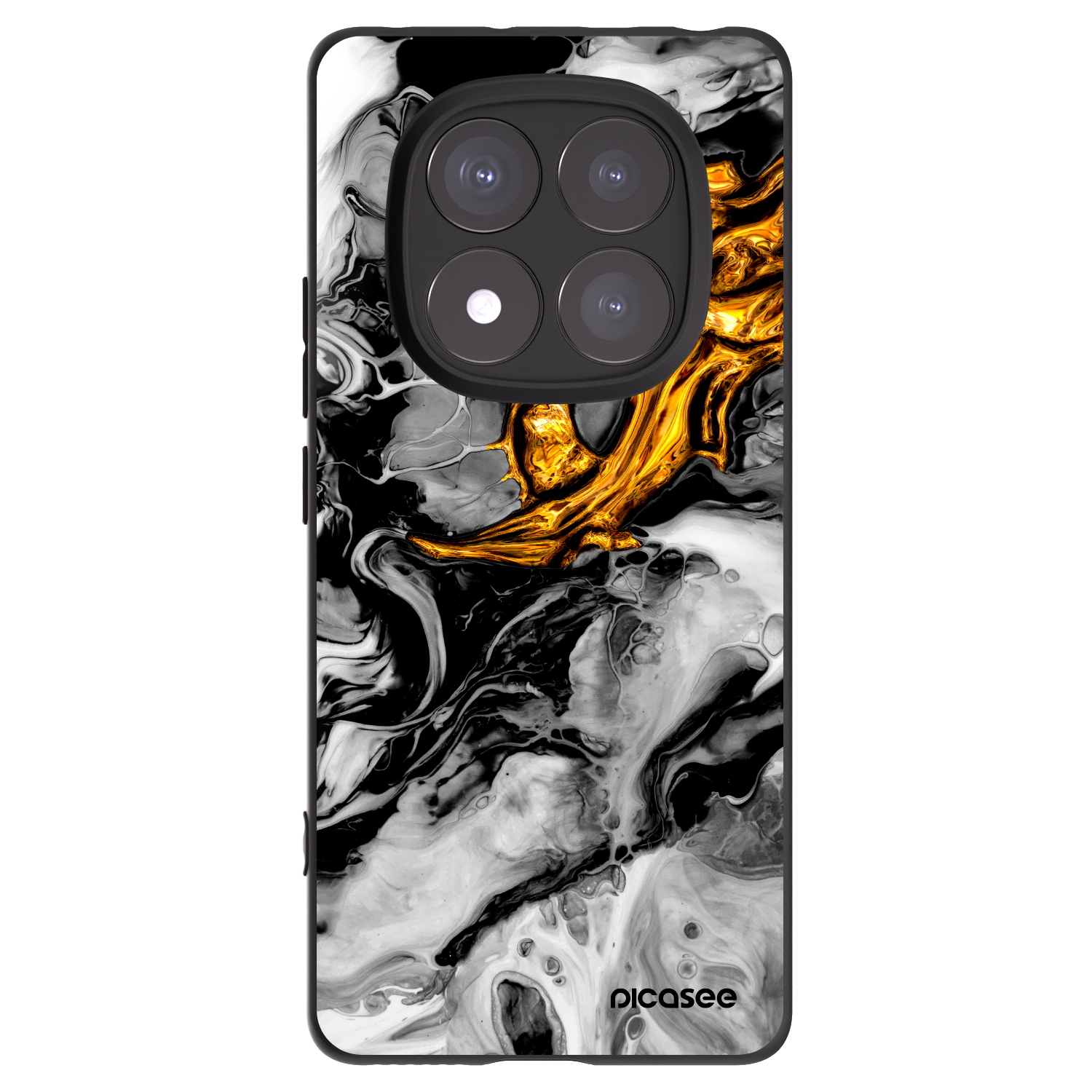 Picasee silikonový černý obal pro Xiaomi Redmi Note 14 Pro 5G - Black Gold 2