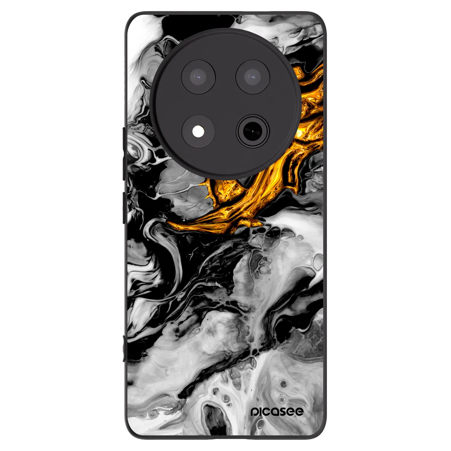 Picasee silikonový černý obal pro Honor Magic7 Lite 5G - Black Gold 2