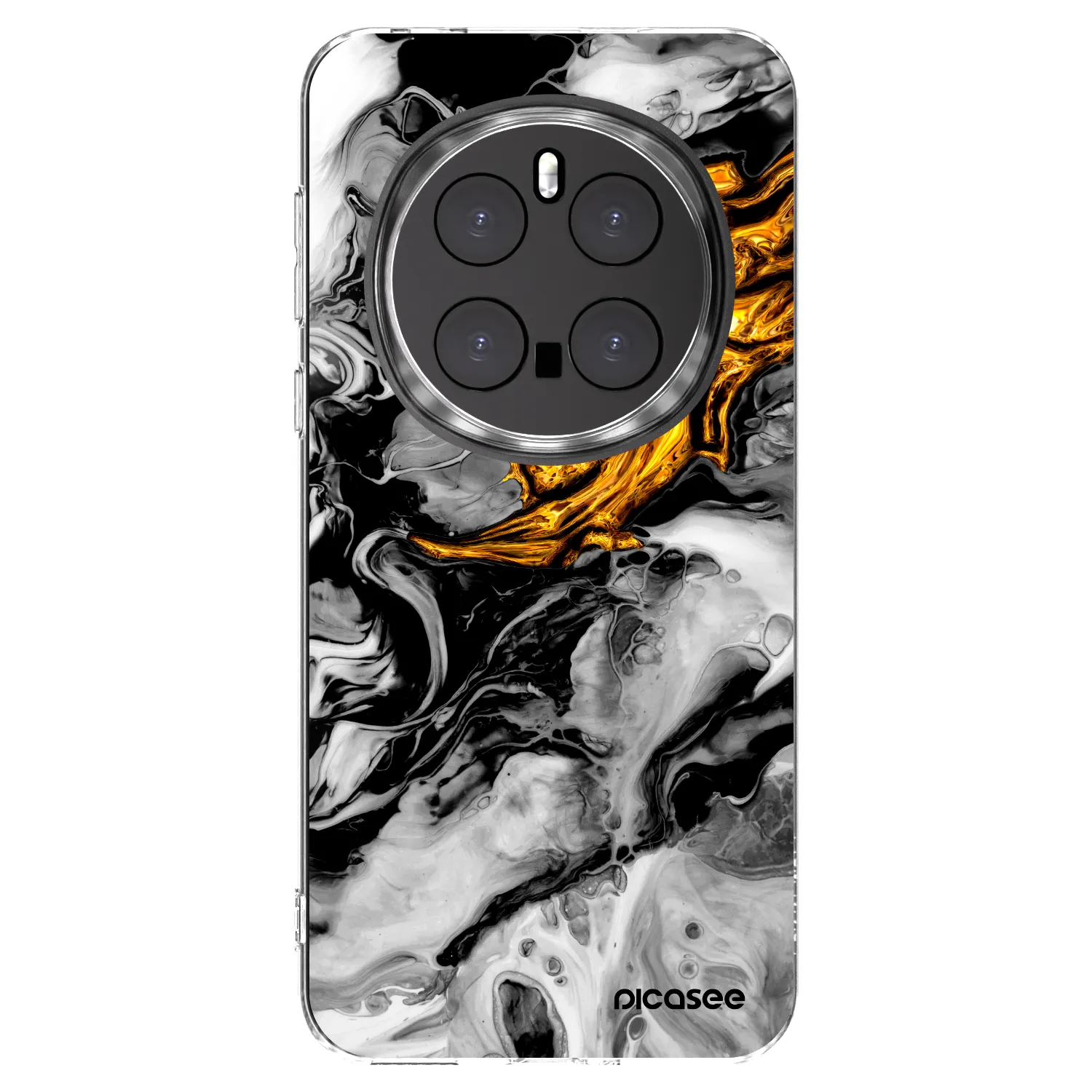 Picasee silikonový průhledný obal pro Honor Magic7 Pro 5G - Black Gold 2
