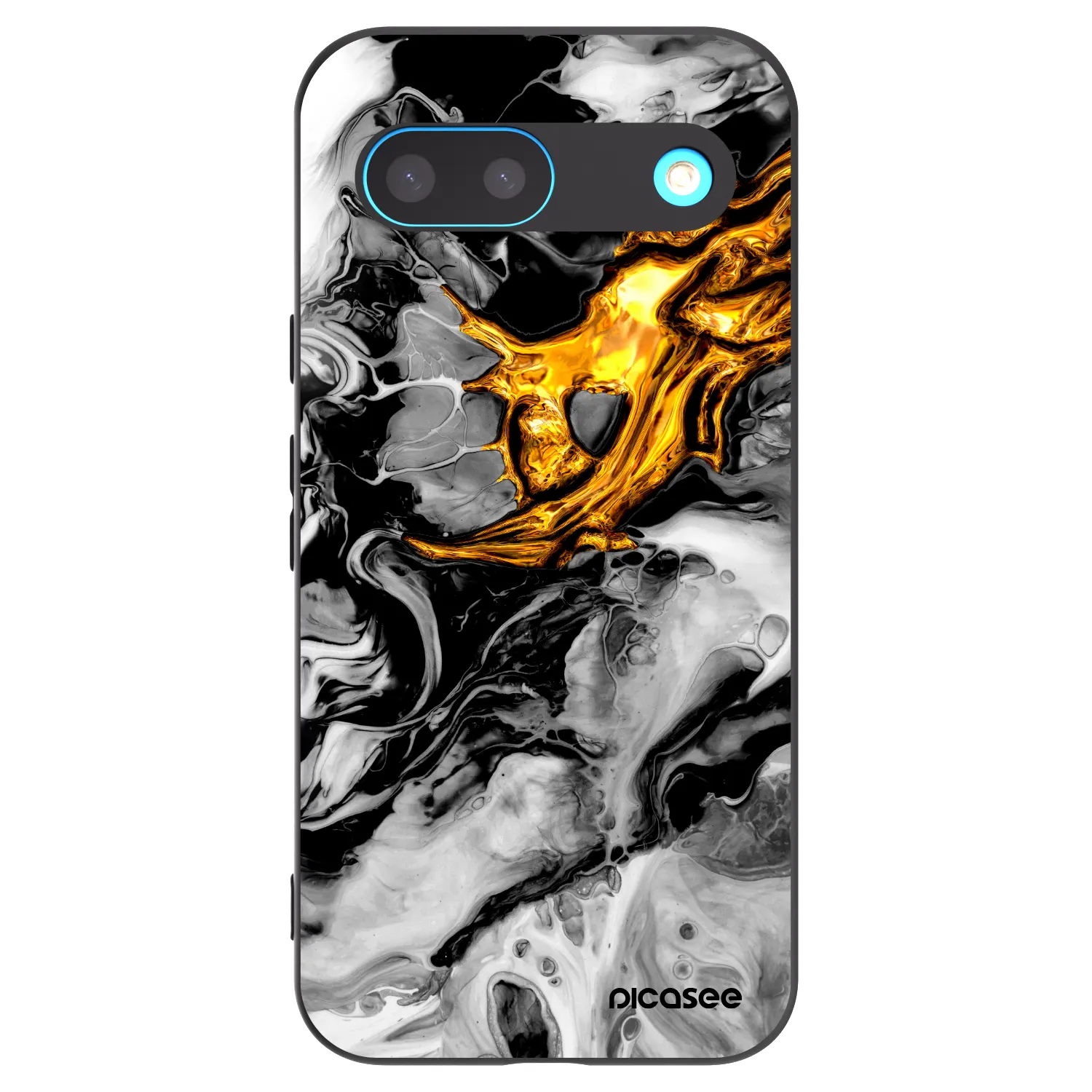 Picasee silikonový černý obal pro Google Pixel 8 - Black Gold 2