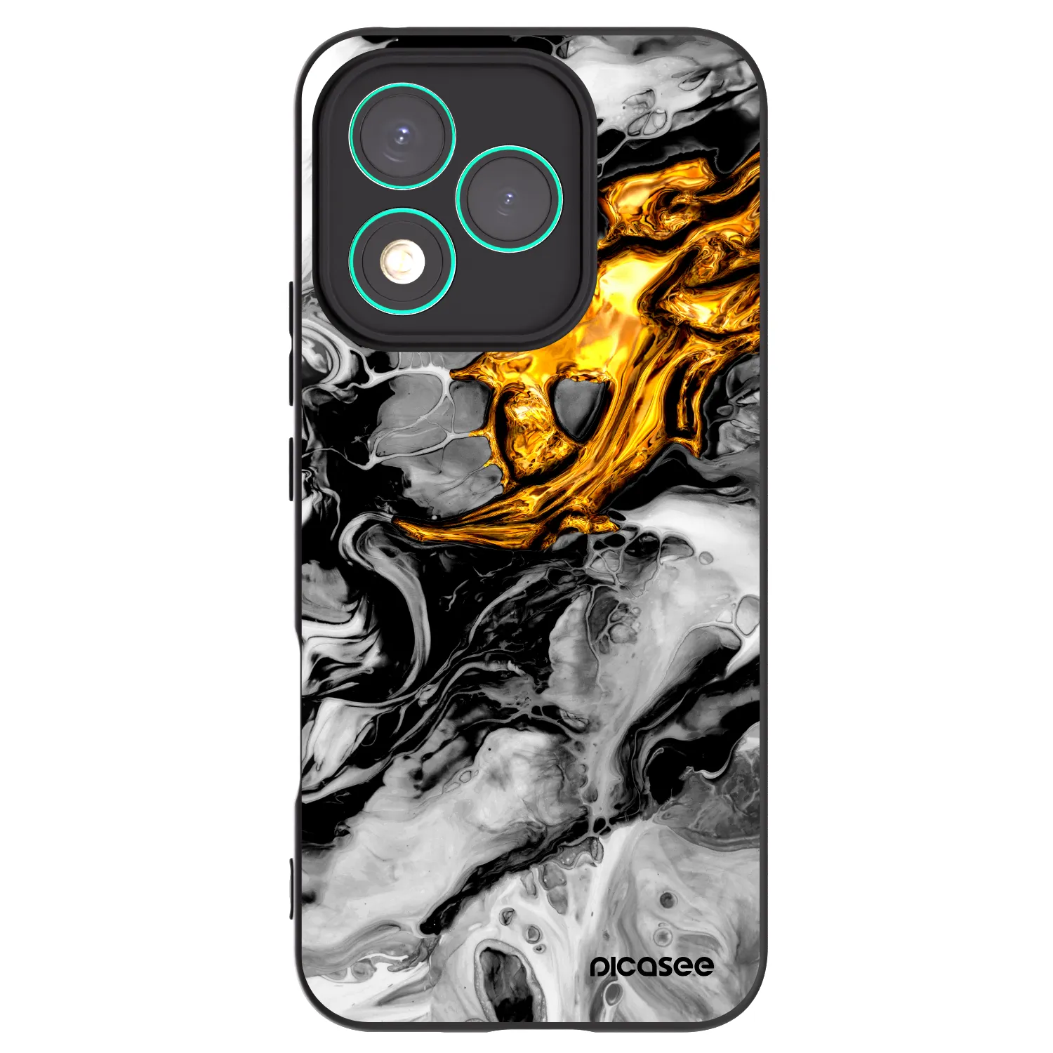 Picasee silikonový černý obal pro Honor 400 Lite 5G - Black Gold 2
