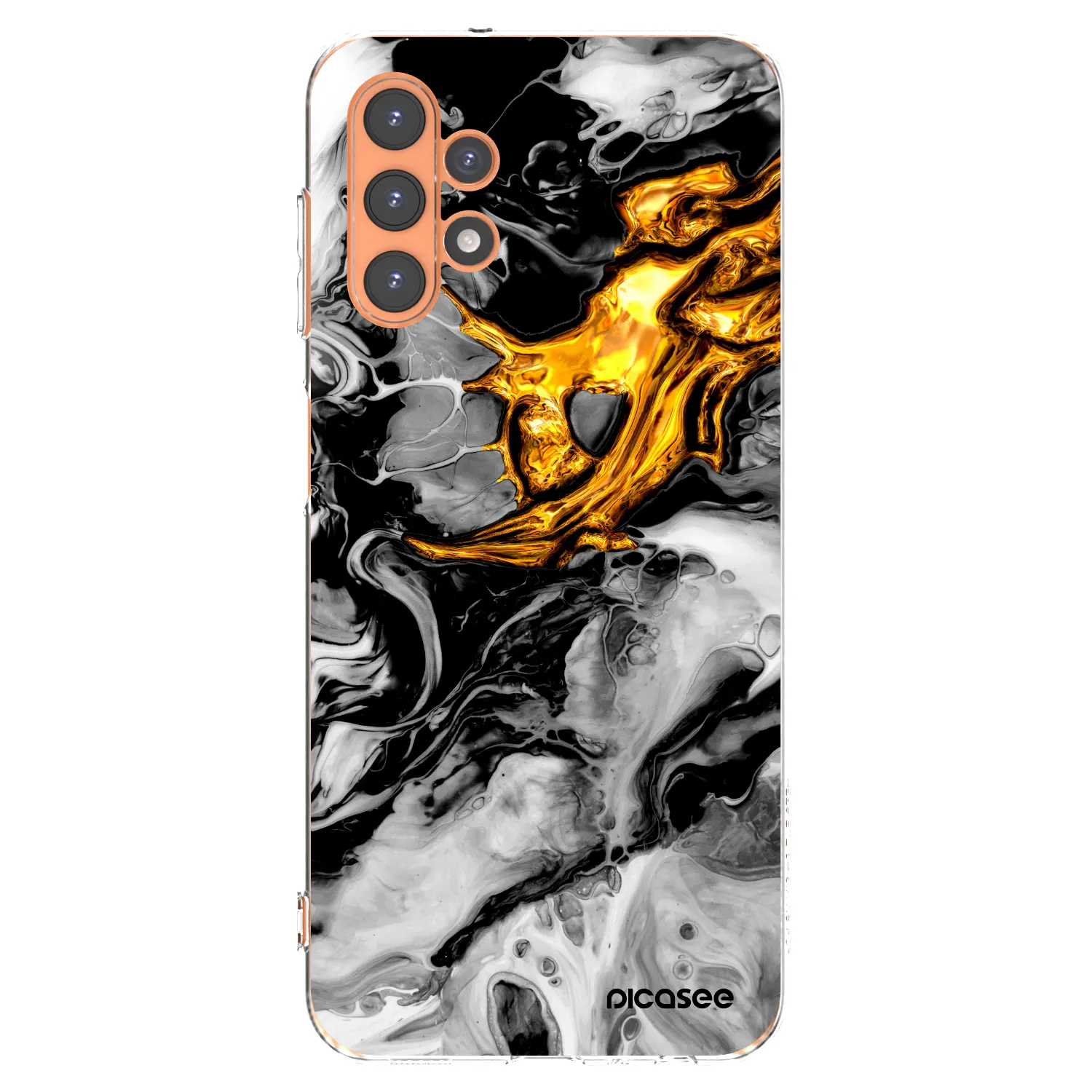 Picasee silikonový průhledný obal pro Samsung Galaxy A13 5G - Black Gold 2