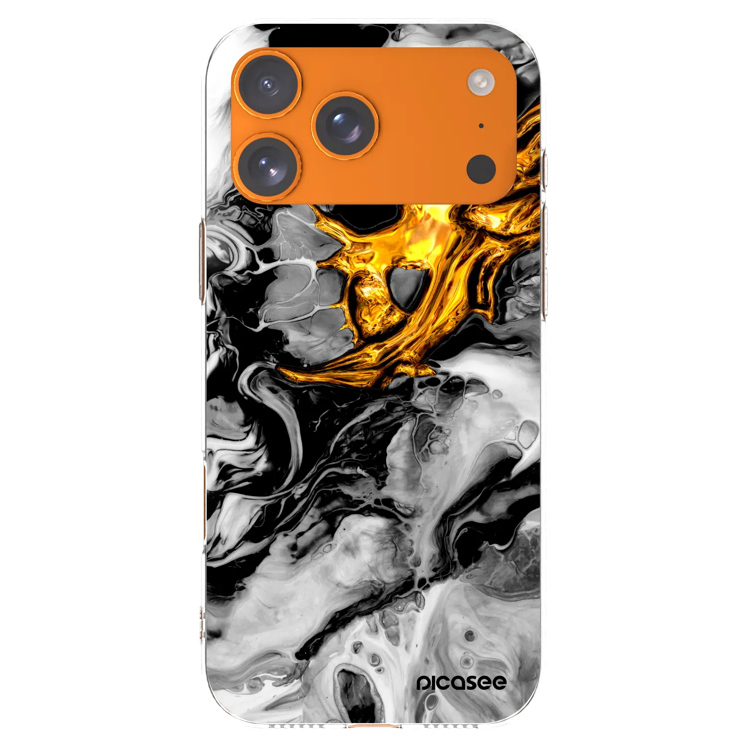 Picasee silikonový průhledný obal pro Apple iPhone 17 Pro Max - Black Gold 2