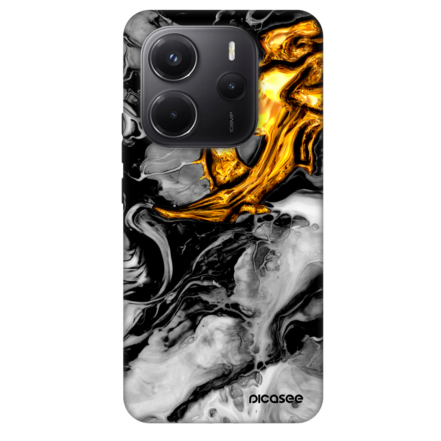 Picasee Fashion Case pro Xiaomi Redmi Note 14 5G - Black Gold 2