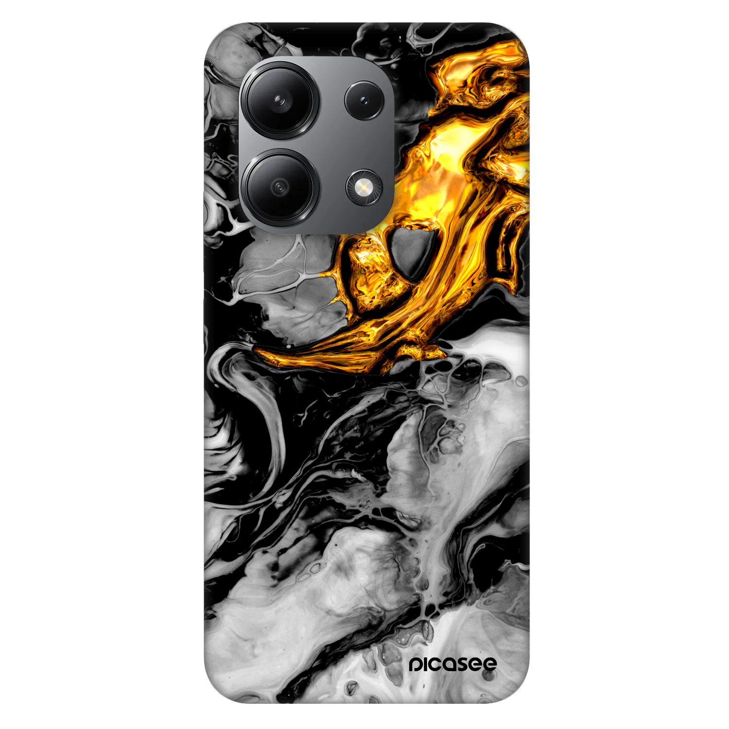 Picasee Fashion Case pro Xiaomi Redmi Note 13 4G - Black Gold 2