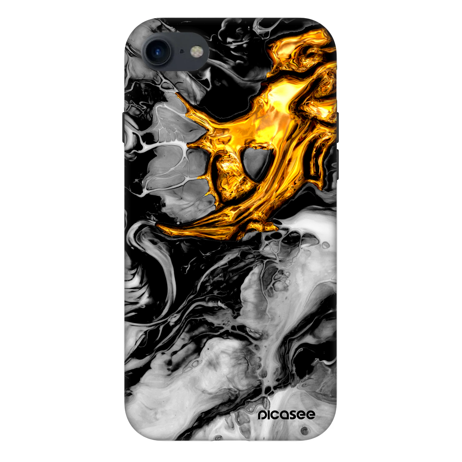 Picasee Fashion Case pro Apple iPhone SE 2022 - Black Gold 2