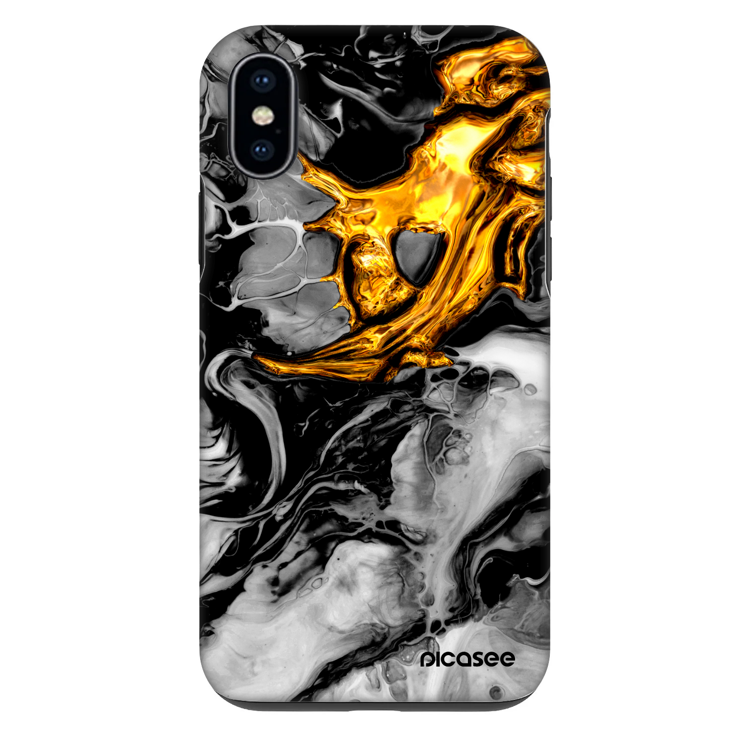 Picasee Fashion Case pro Apple iPhone X/XS - Black Gold 2