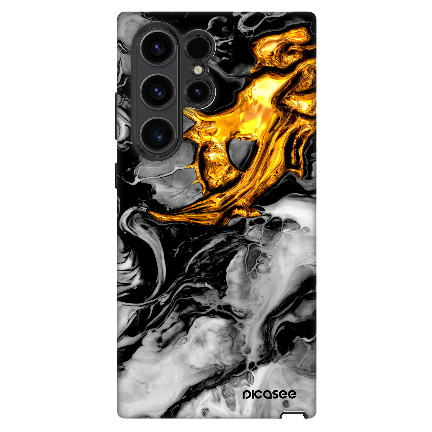 Picasee Fashion Case pro Samsung Galaxy S22 Ultra 5G - Black Gold 2