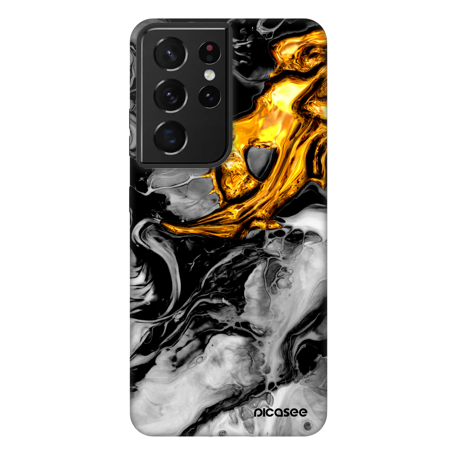 Picasee Fashion Case pro Samsung Galaxy S21 Ultra 5G G998B - Black Gold 2