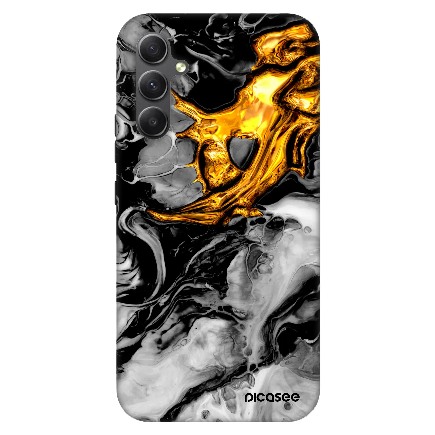 Picasee Fashion Case pro Samsung Galaxy A34 5G A346B - Black Gold 2
